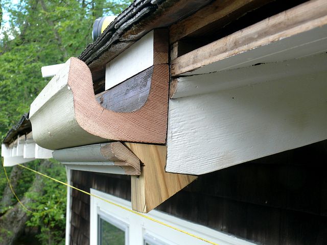 Installation of a New wood gutter on a c1920 Craftsman 